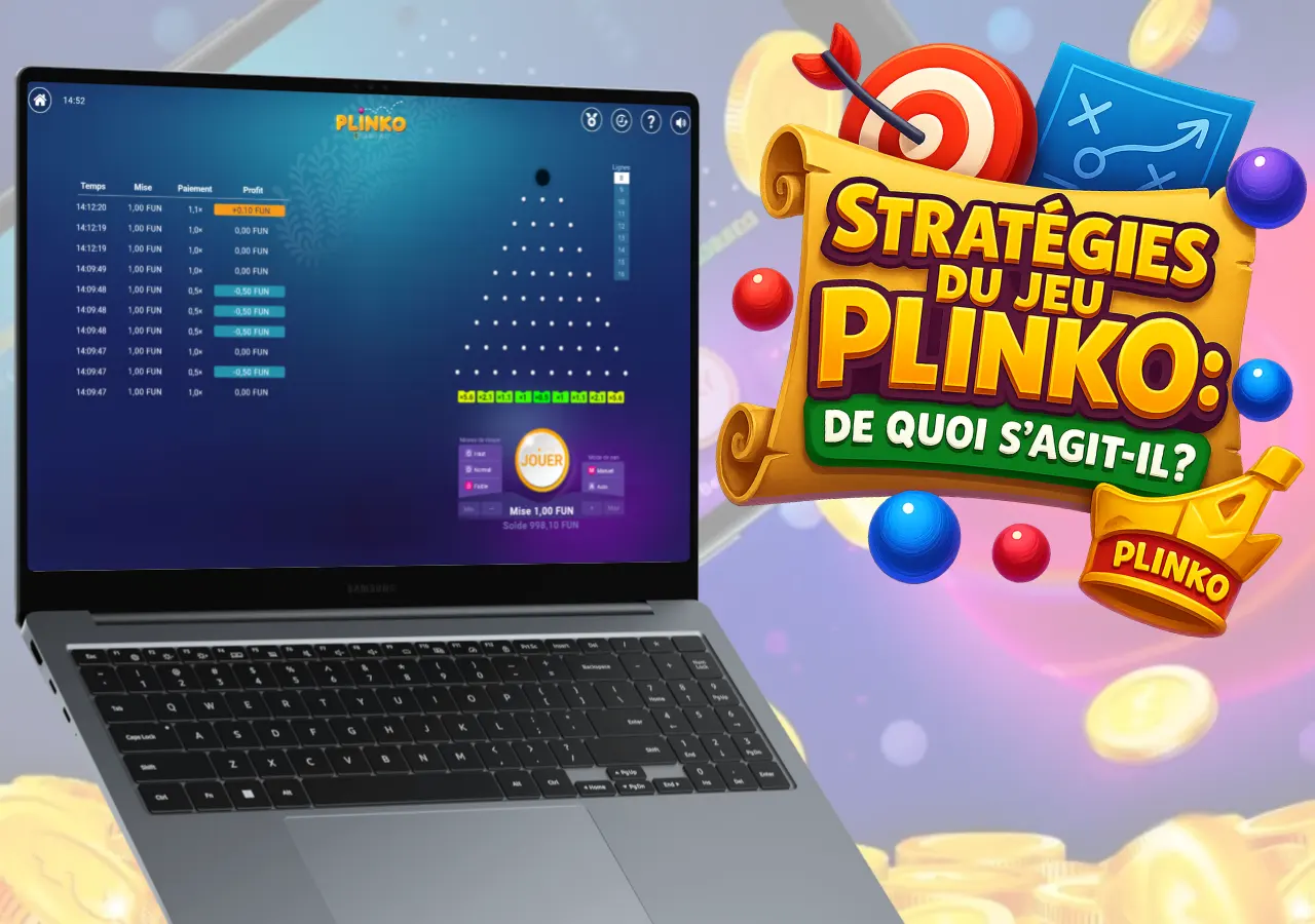 stratégies de jeu Plinko sur écran d’ordinateur avec conseils visuels et décor coloré