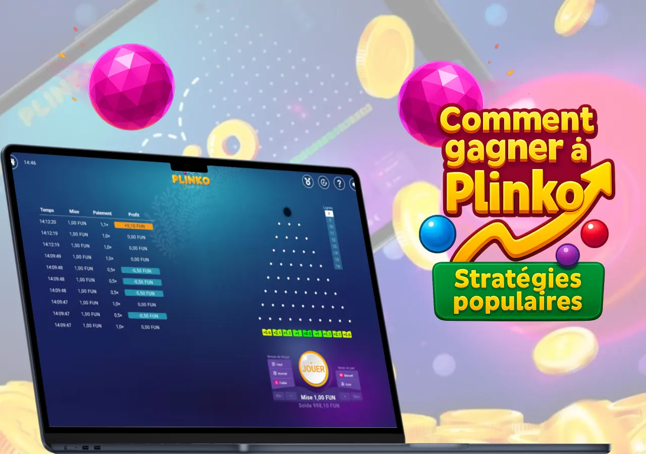 Astuces populaires pour gagner à Plinko, écran de jeu actif affiché sur ordinateur portable moderne