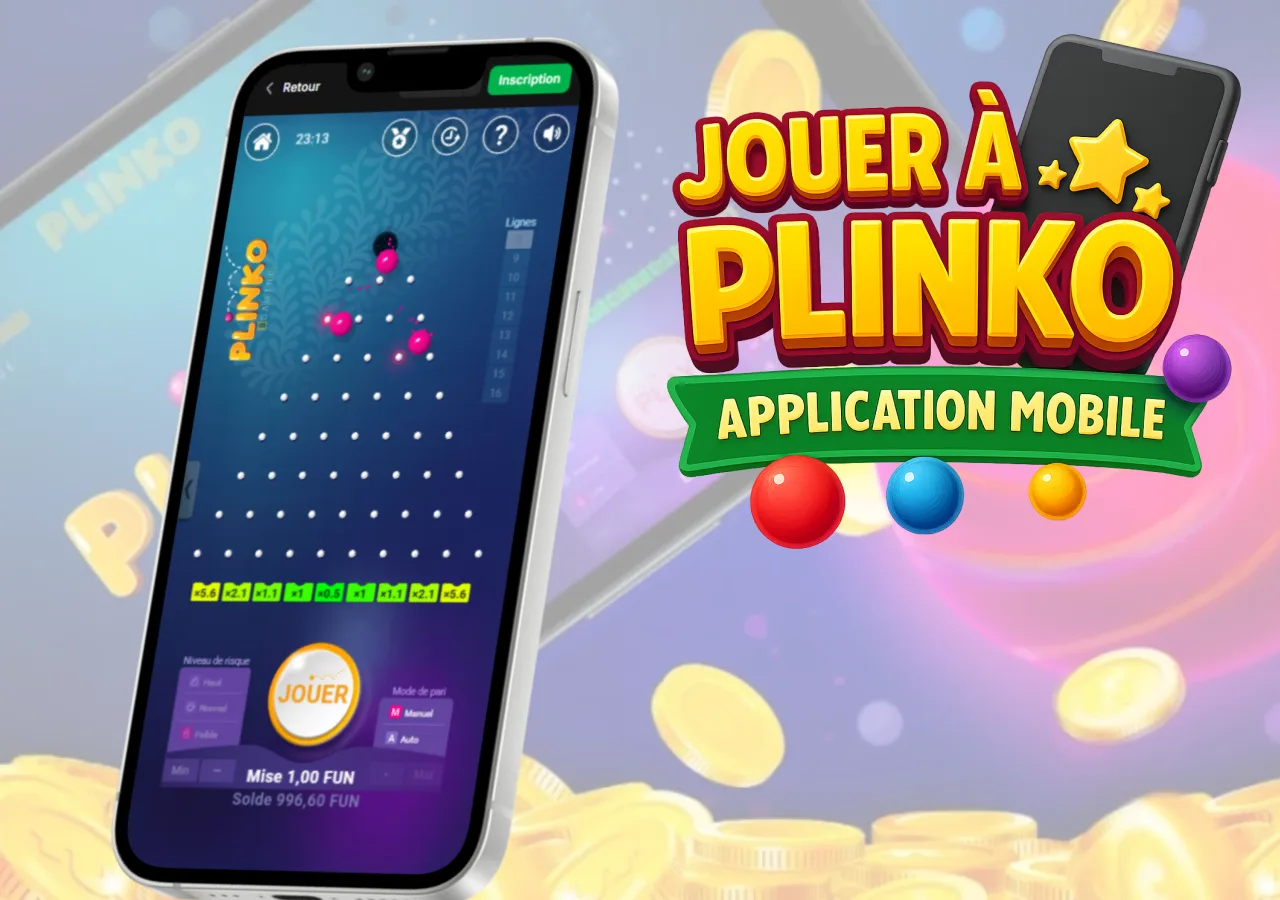 Jouer à Plinko via l’application mobile avec interface utilisateur claire et bouton Jouer