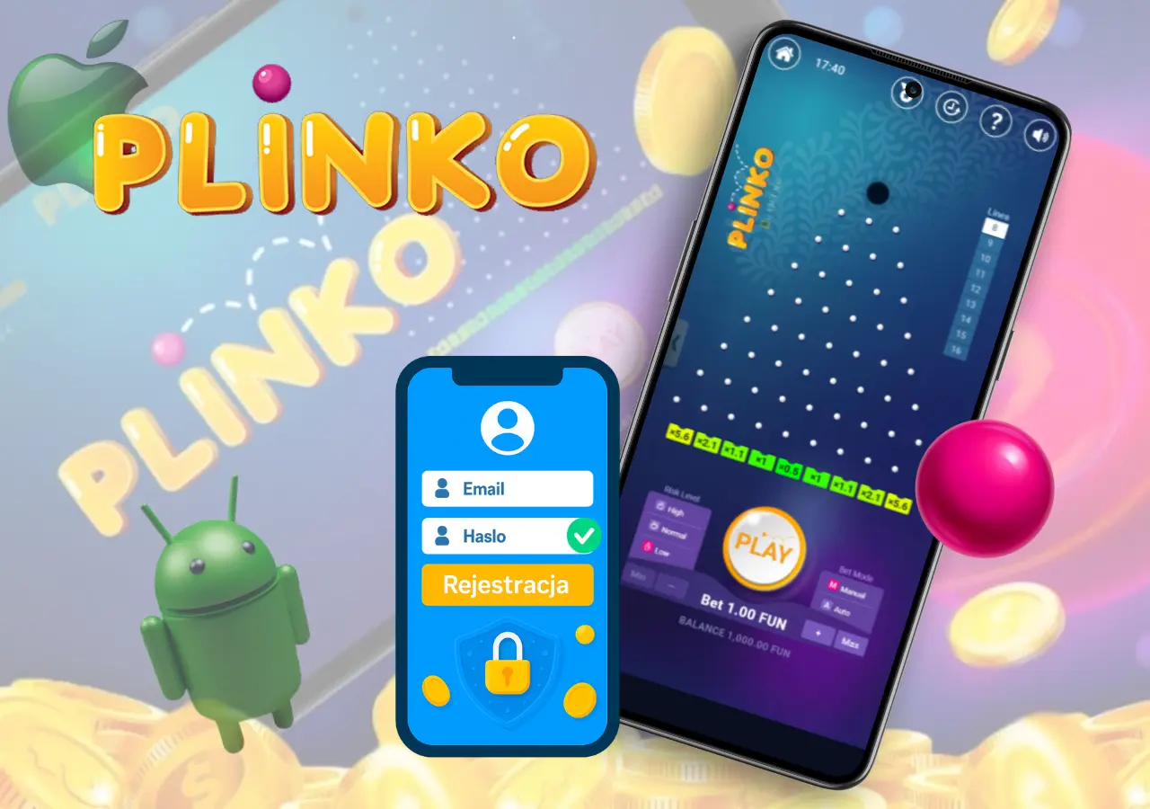 Rejestracja konta Plinko odbywa się w aplikacji operatora hazardowego